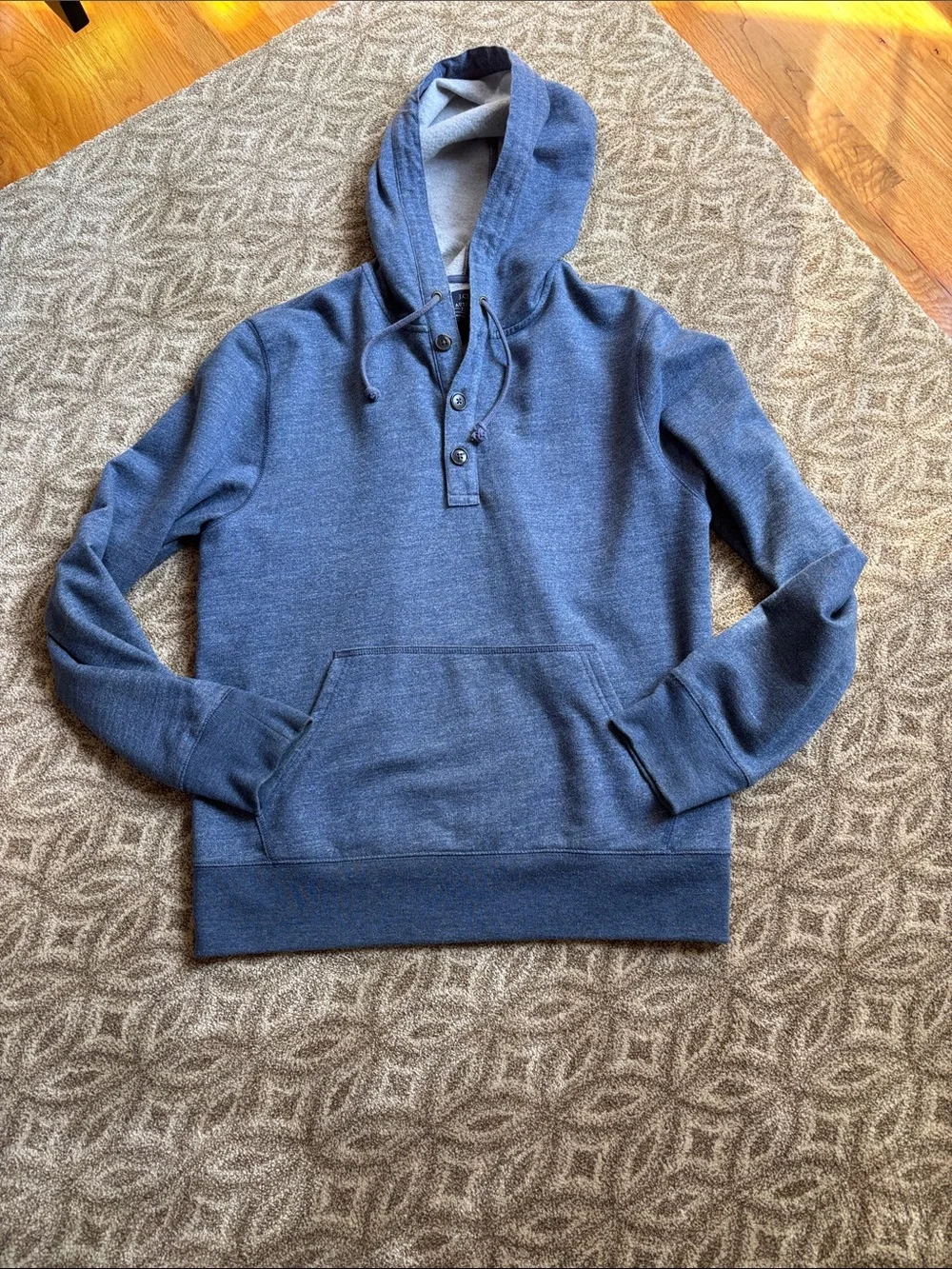 J. Crew Indigo Blue Hooded Henley Pullover